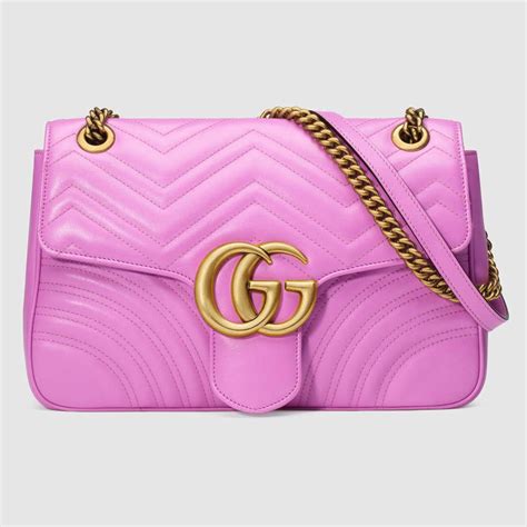 Gucci: Pink Quilted Marmont 2.0 Bag 